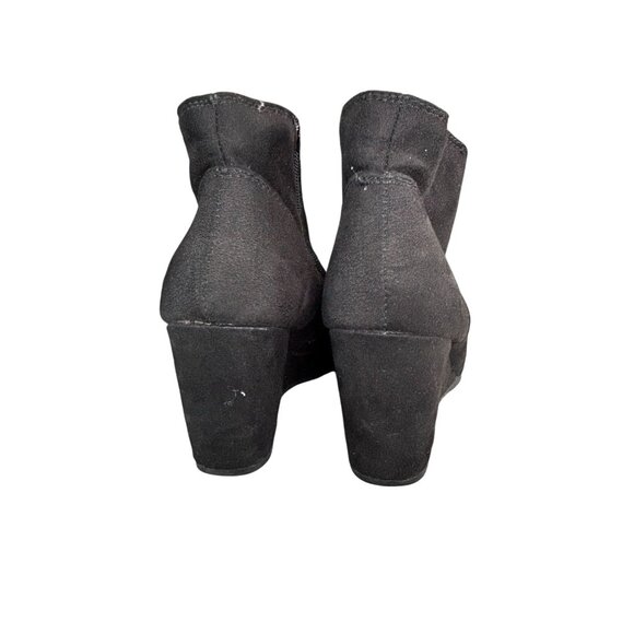 American Rag Womens Black Suede Wedge Ankle Boots Size 11 - Picture 4 of 7